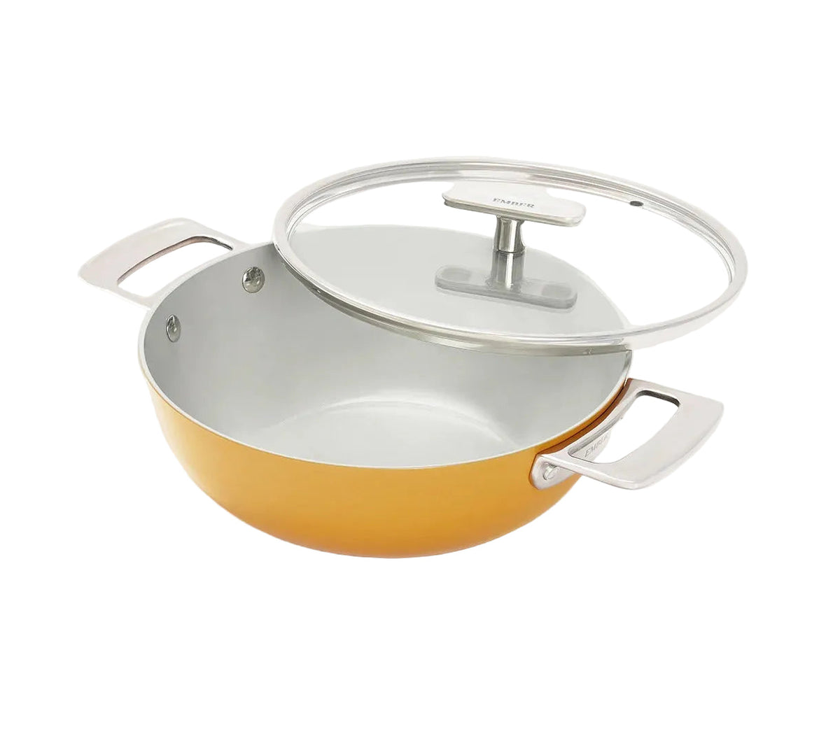 Kadai 24 cm Benares Gold Stainless Steel Handle Ceramic Non-Stick