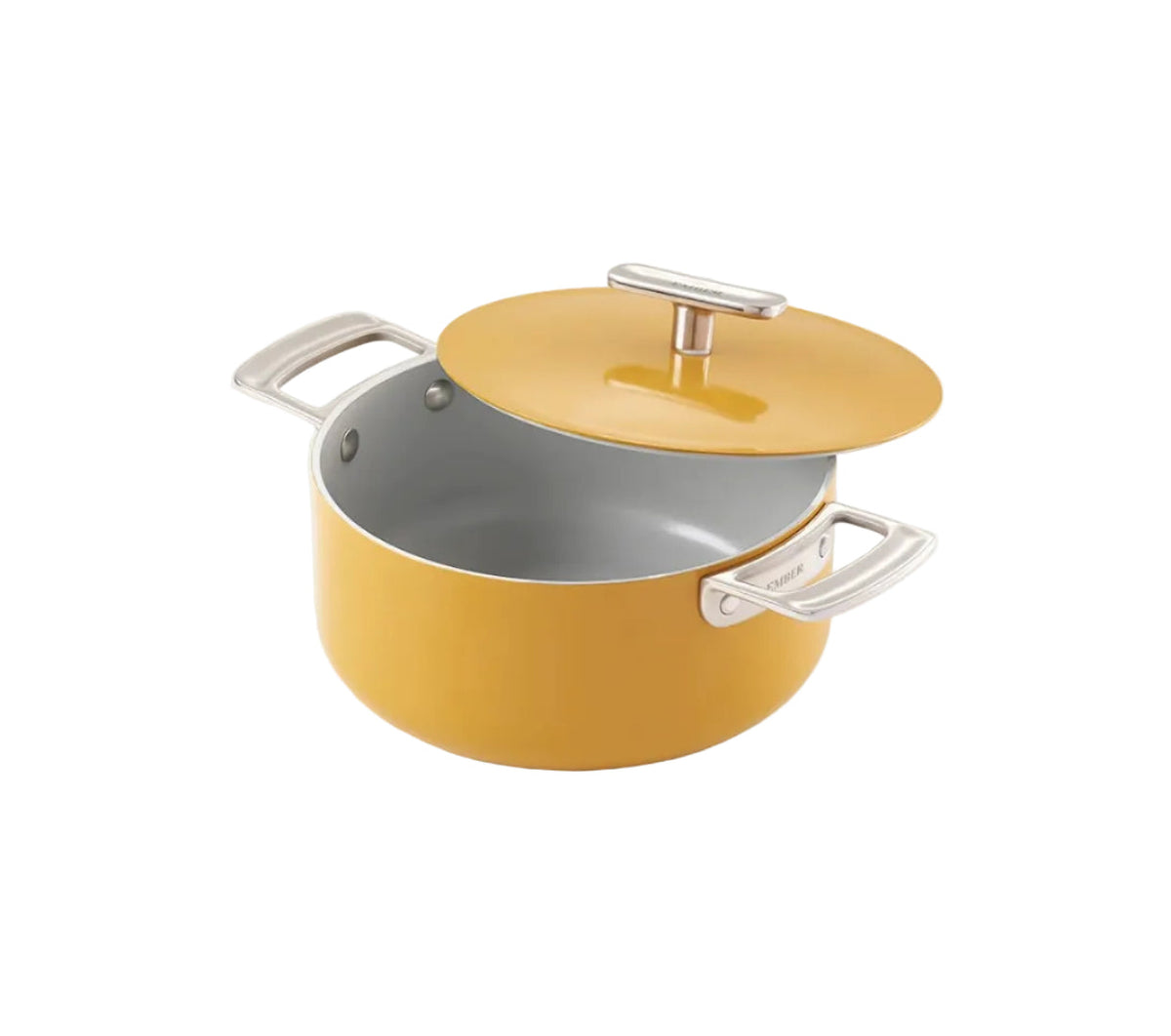 Mini Dutch Oven 20 cm Benares Gold Stainless Steel Handle Ceramic Non-Stick