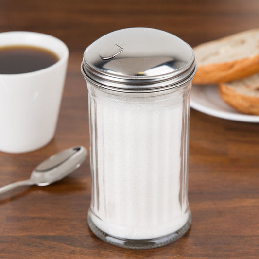 Stainless Steel Flip Cap Sugar/Cheese Dispenser 355ml / 12oz - Dozen
