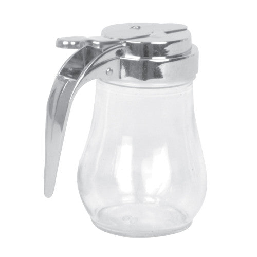 Glass Syrup Dispenser 177ml with Chrome Plated Cast Zinc Alloy Top - Pack of 12