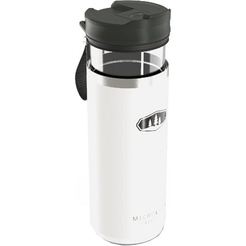 Vacuum-Insulated Stainless Steel Coffee Press Mug White
