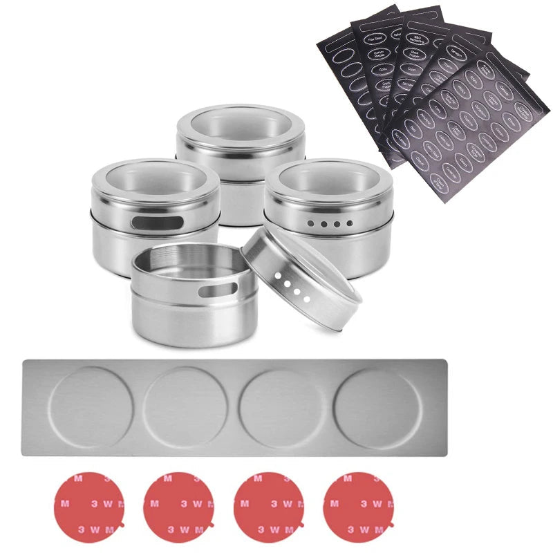 Magnetic Spice Jars 4 pcs