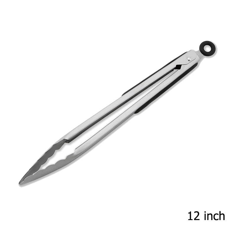 Stainless Steel Kitchen Tongs with Non-Slip Grip – Locking Grill & Salad Tongs – Perfect for BBQ, Steak & Serving Bread – Available in 9 Inch, 12 Inch, 14 Inch & 16 Inch
