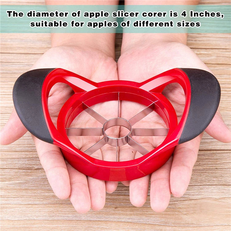 Extra Large 8 Blade Stainless Steel Apple Slicer & Corer – Sharp Apple Cutter & Divider – Perfect for Apples, Pears & Dragon Fruit