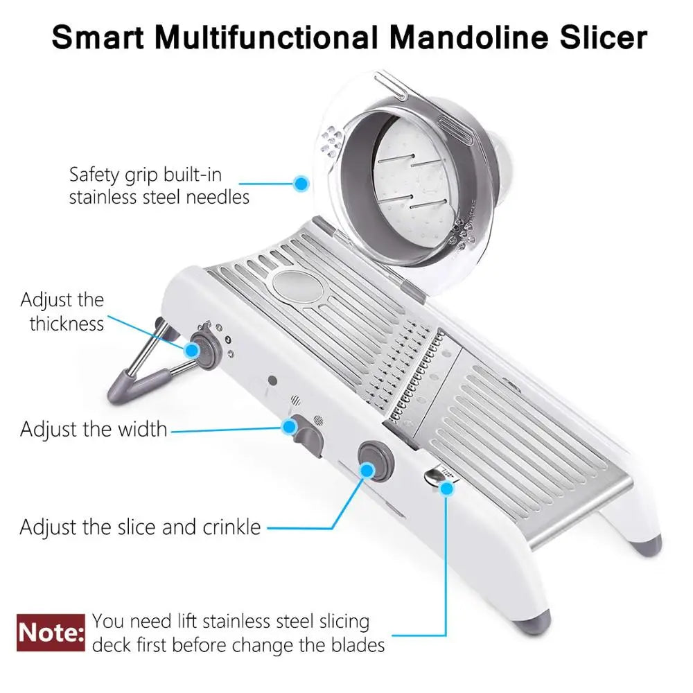18-in-1 Adjustable Mandoline Slicer with Stainless Steel Blades