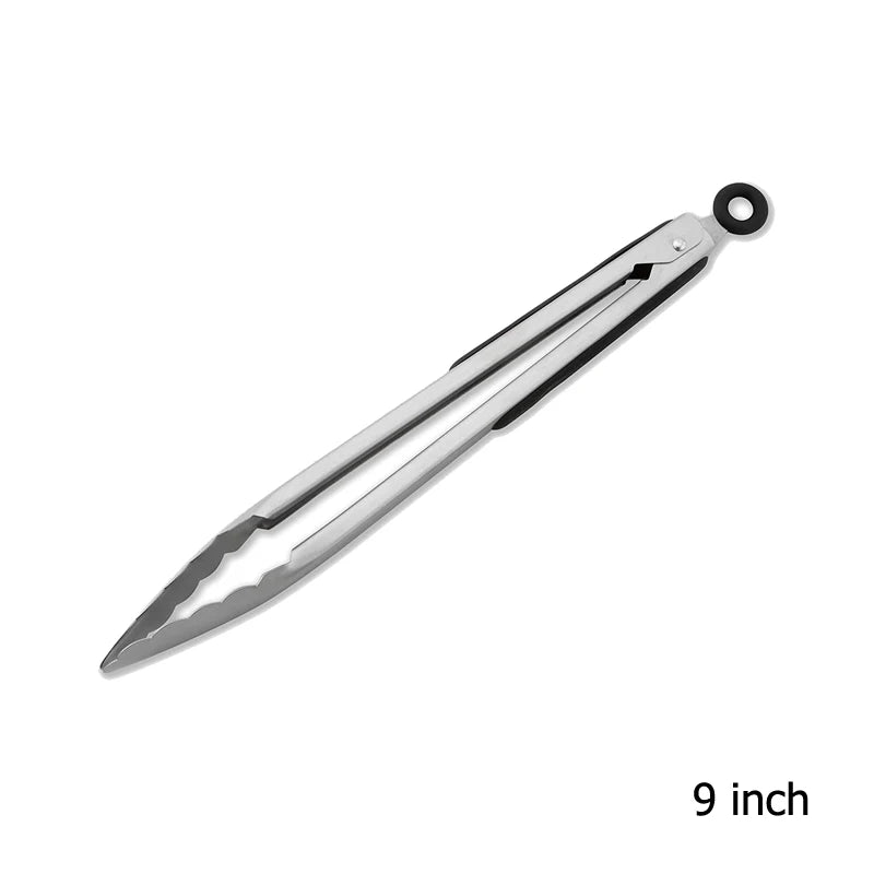 Stainless Steel Kitchen Tongs with Non-Slip Grip – Locking Grill & Salad Tongs – Perfect for BBQ, Steak & Serving Bread – Available in 9 Inch, 12 Inch, 14 Inch & 16 Inch