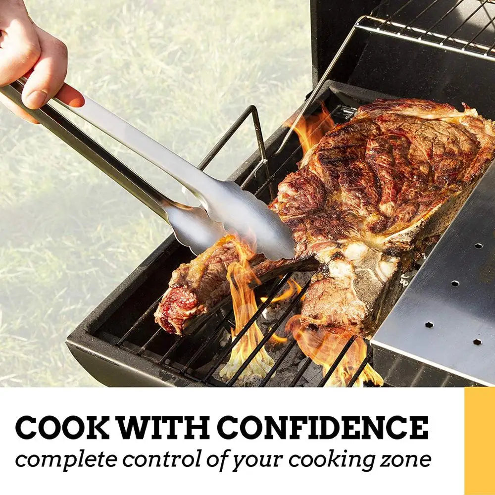 Stainless Steel Kitchen Tongs with Non-Slip Grip – Locking Grill & Salad Tongs – Perfect for BBQ, Steak & Serving Bread – Available in 9 Inch, 12 Inch, 14 Inch & 16 Inch