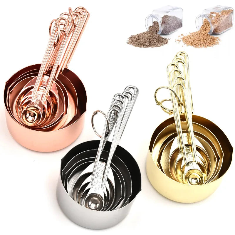 8-Piece Stainless Steel Measuring Spoons & Cups Set