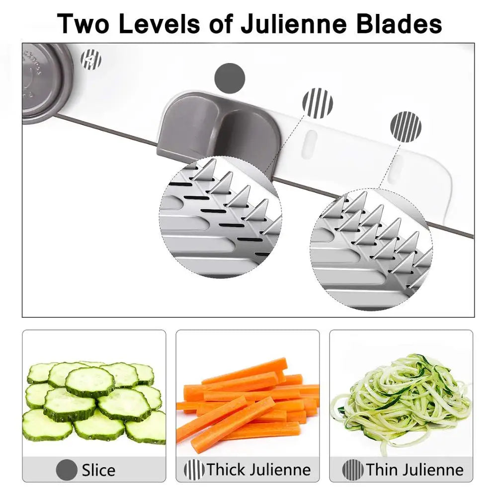 18-in-1 Adjustable Mandoline Slicer with Stainless Steel Blades