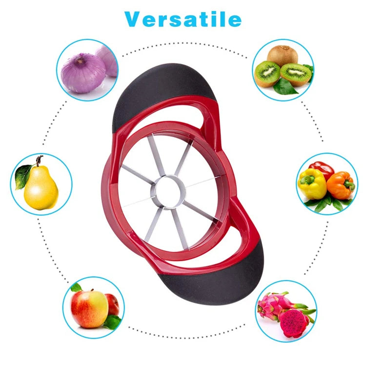 Extra Large 8 Blade Stainless Steel Apple Slicer & Corer – Sharp Apple Cutter & Divider – Perfect for Apples, Pears & Dragon Fruit