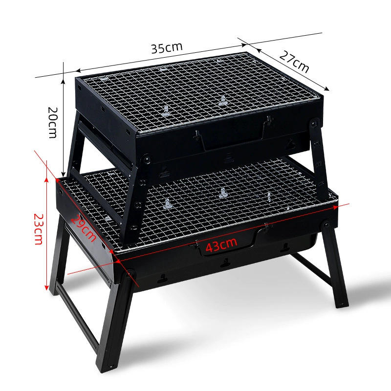 Portable Folding Charcoal Grill - Compact BBQ for Camping & Backyard