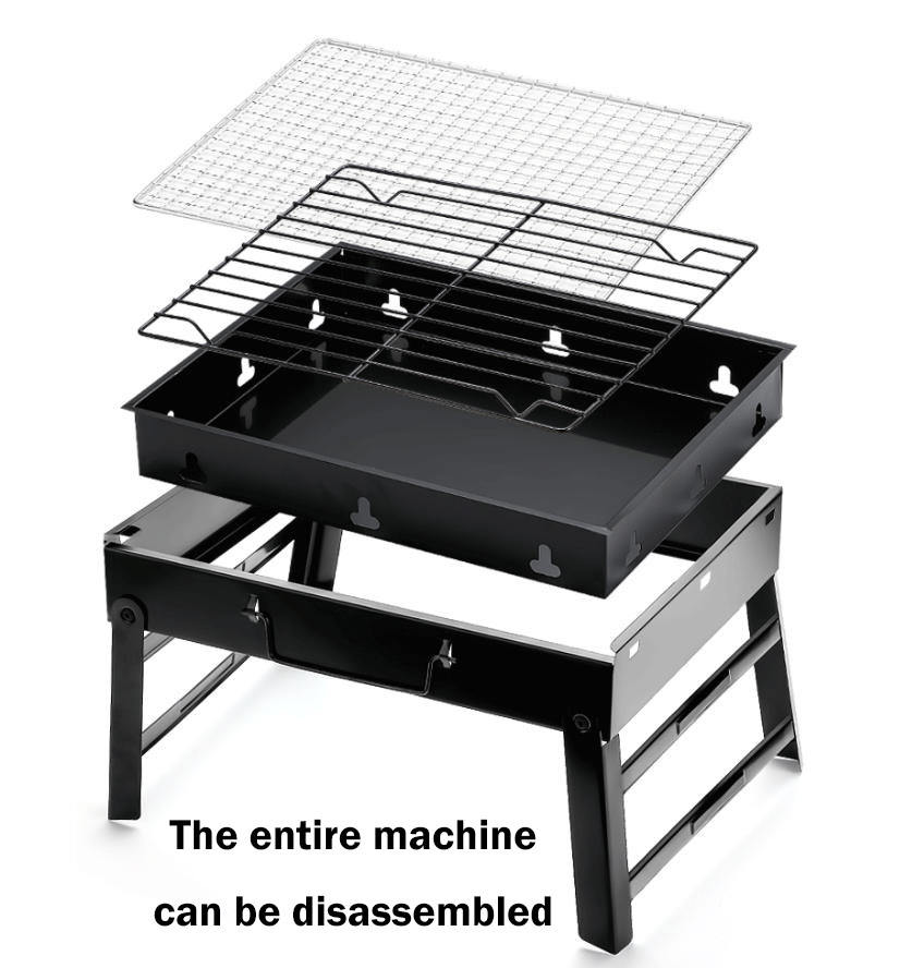 Portable Folding Charcoal Grill - Compact BBQ for Camping & Backyard