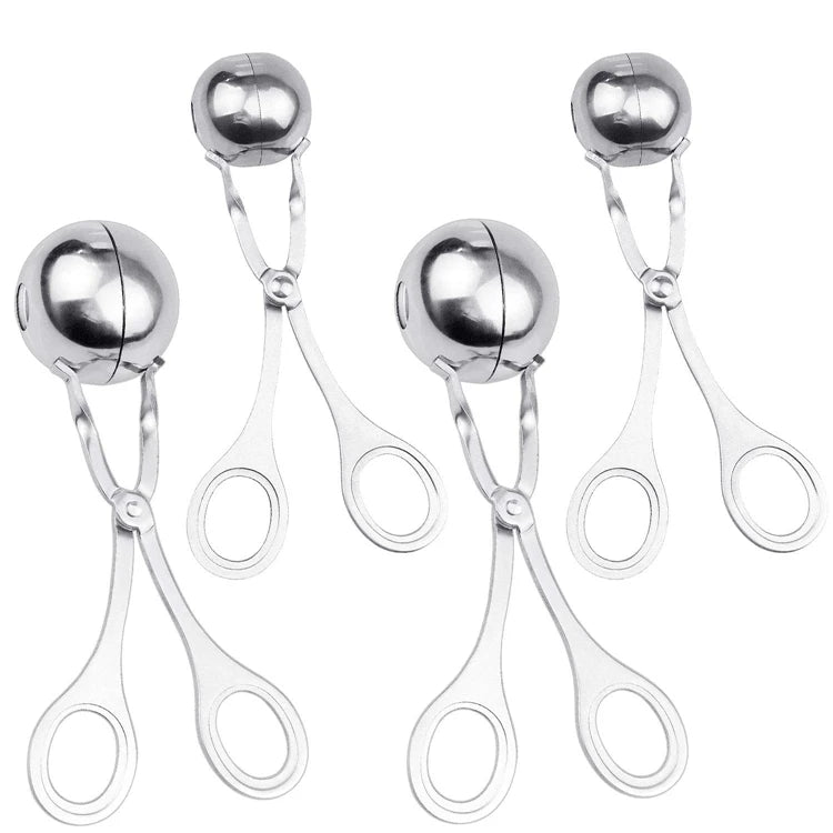Stainless Steel Meatball Maker – Stuffed Meatball, Fish Ball & Rice Ball Scoop – Perfect for Meatballs, Rice Balls & Cake Pops – Available in Small & Large