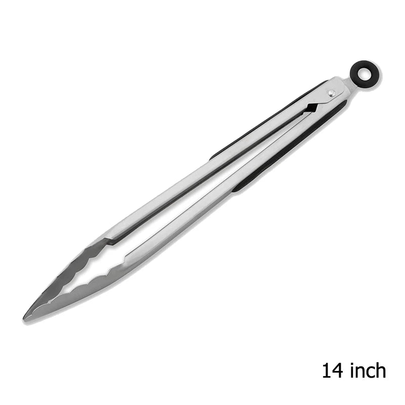 Stainless Steel Kitchen Tongs with Non-Slip Grip – Locking Grill & Salad Tongs – Perfect for BBQ, Steak & Serving Bread – Available in 9 Inch, 12 Inch, 14 Inch & 16 Inch