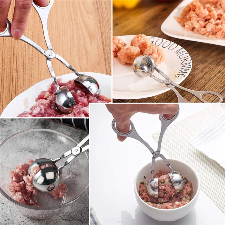 Stainless Steel Meatball Maker – Stuffed Meatball, Fish Ball & Rice Ball Scoop – Perfect for Meatballs, Rice Balls & Cake Pops – Available in Small & Large