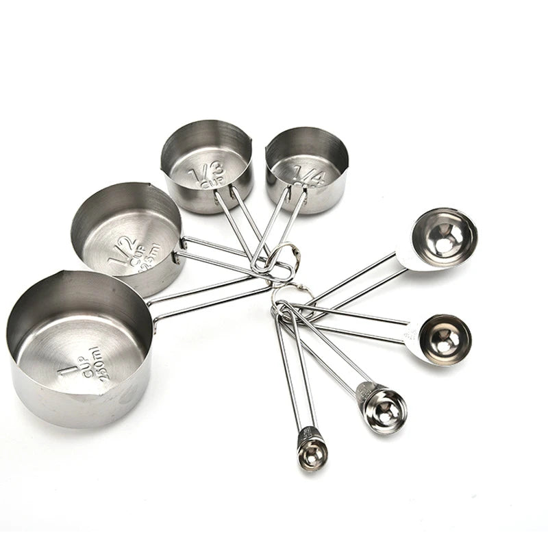 8-Piece Stainless Steel Measuring Spoons & Cups Set