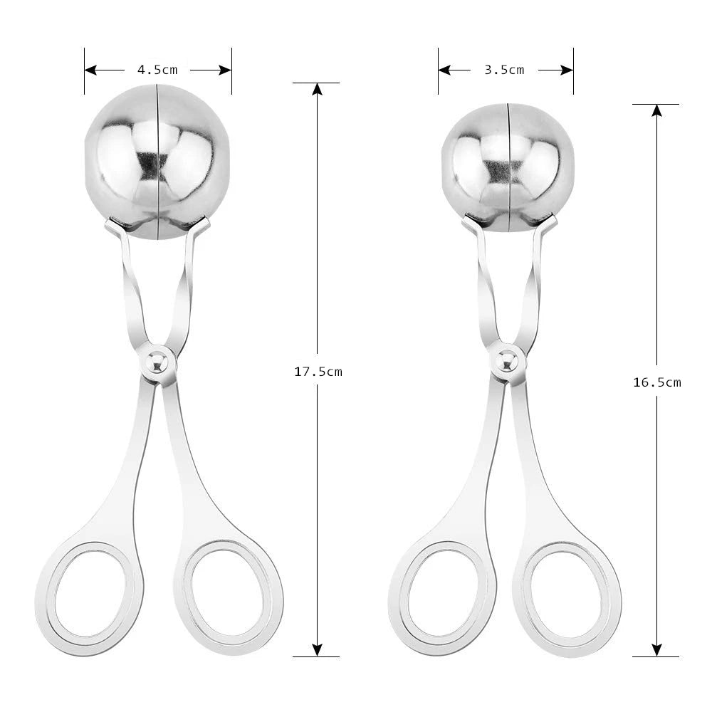 Stainless Steel Meatball Maker – Stuffed Meatball, Fish Ball & Rice Ball Scoop – Perfect for Meatballs, Rice Balls & Cake Pops – Available in Small & Large