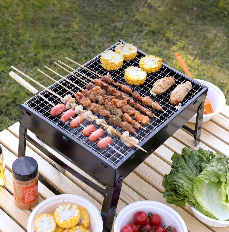 Portable Folding Charcoal Grill - Compact BBQ for Camping & Backyard