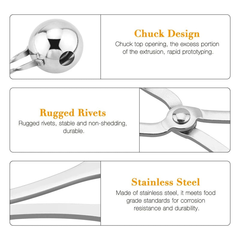 Stainless Steel Meatball Maker – Stuffed Meatball, Fish Ball & Rice Ball Scoop – Perfect for Meatballs, Rice Balls & Cake Pops – Available in Small & Large