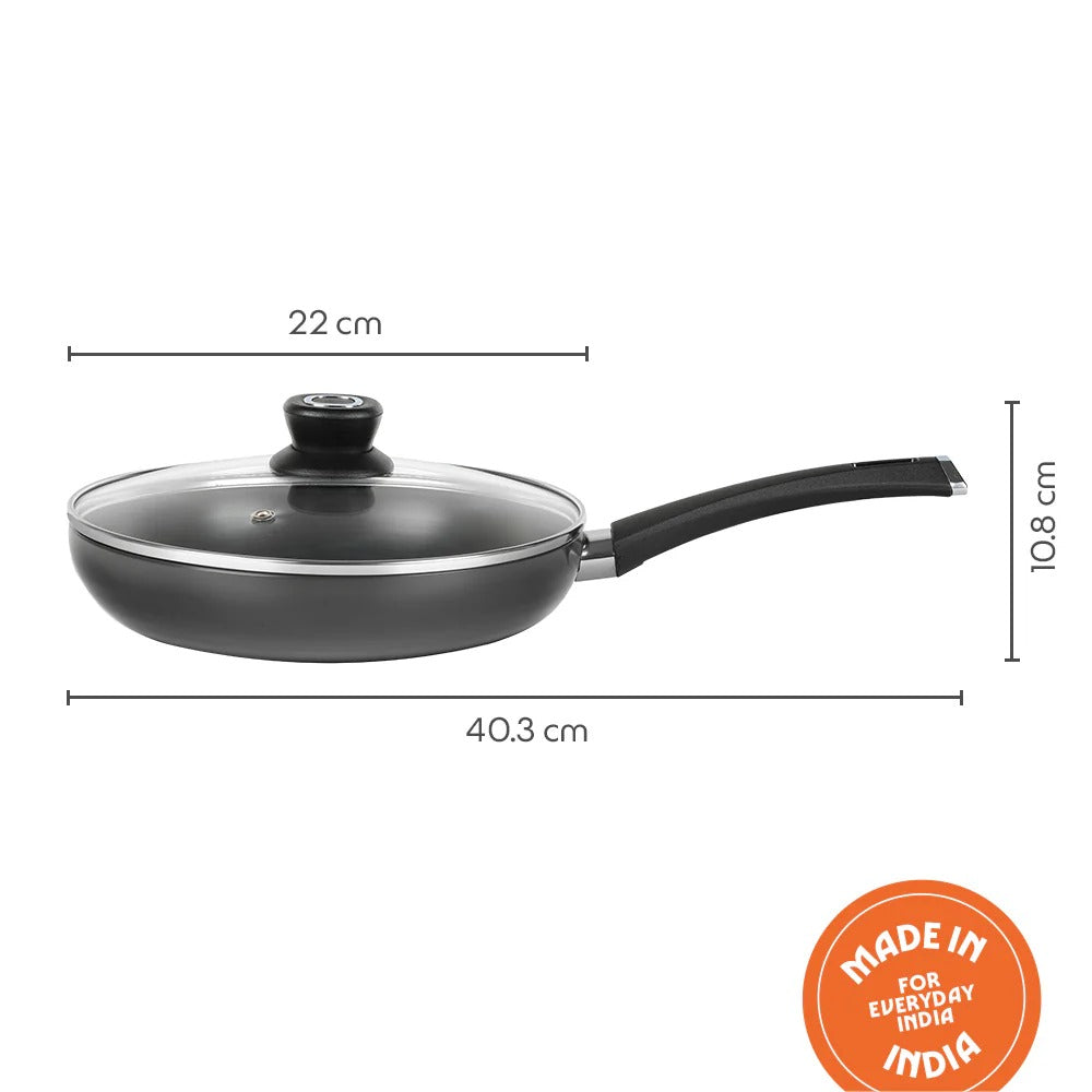 Hard Anodized Fry Pan with Glass Lid