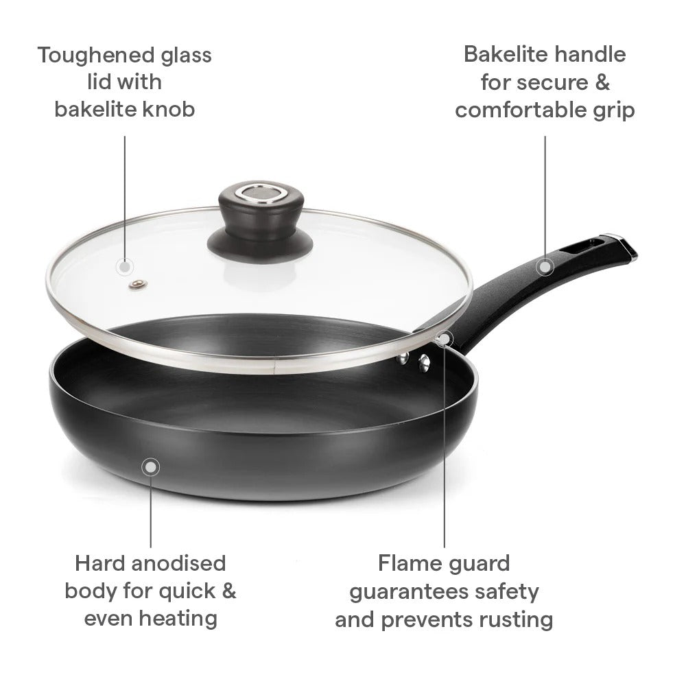 Hard Anodized Fry Pan with Glass Lid