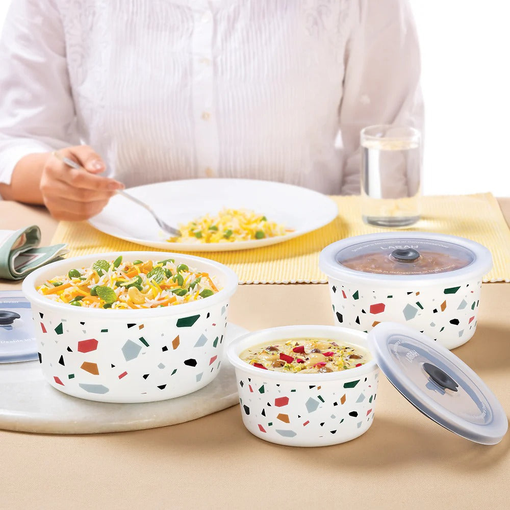 Opalware Lupin Storage Bowls Set (1.2L+800 ml+400 ml)