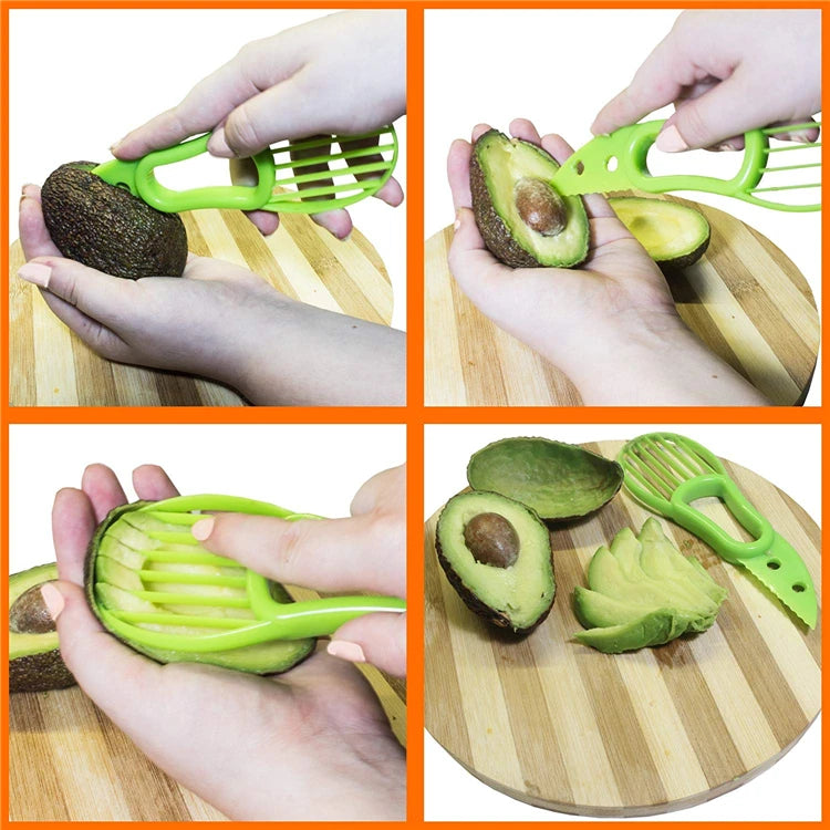 3 in 1 Avocado Slicer, Pitter & Scooper – Avocado Cutter, Skinner & Corer Tool – Great for Avocado Toast, Salads & Guacamole