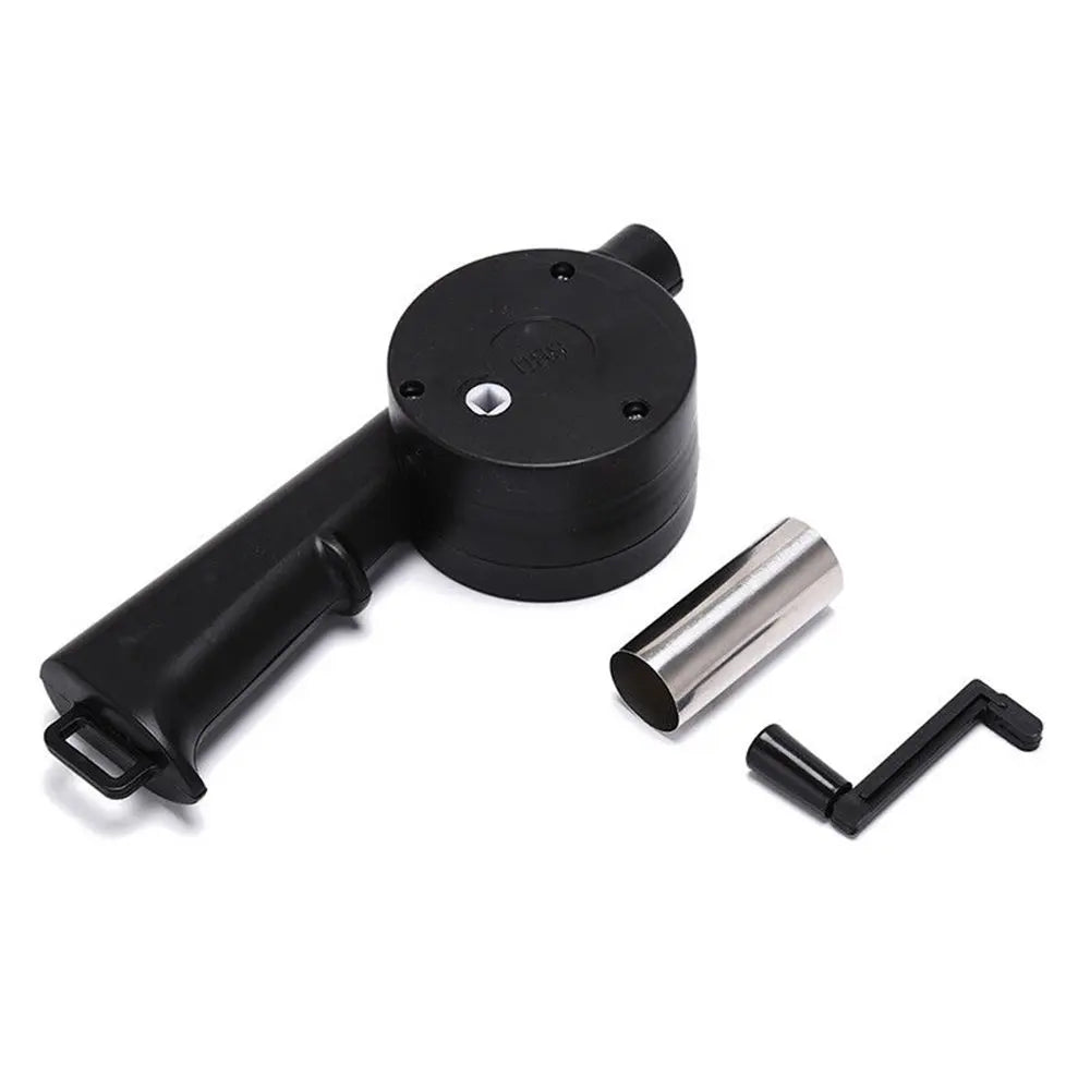 Stainless Steel Hand Crank BBQ Fan – Manual Air Blower & Fire Bellows – Ideal for Lighting Charcoal Grills, Campfires & Picnics