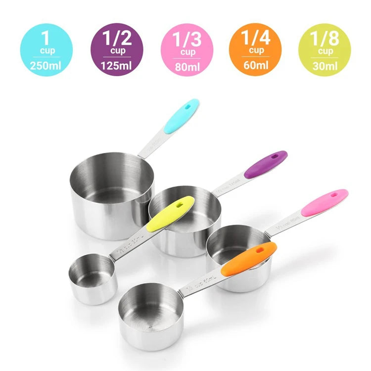 Stainless Steel Measuring Cups and Spoons Set (10 Piece)