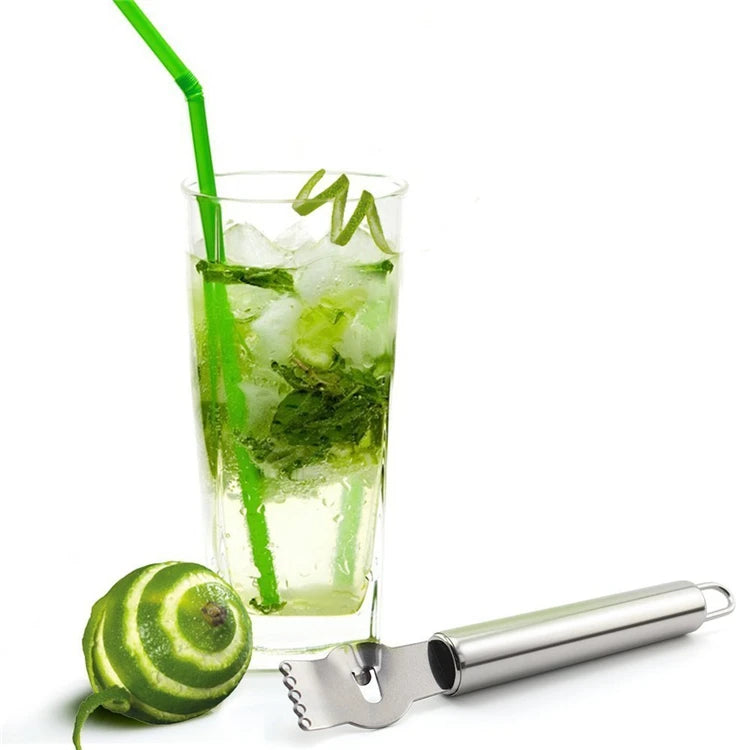 Stainless Steel Lemon Zester with Channel Knife & Hanging Loop – Citrus Zester Grater – Ideal for Lemon, Lime & Orange Zest