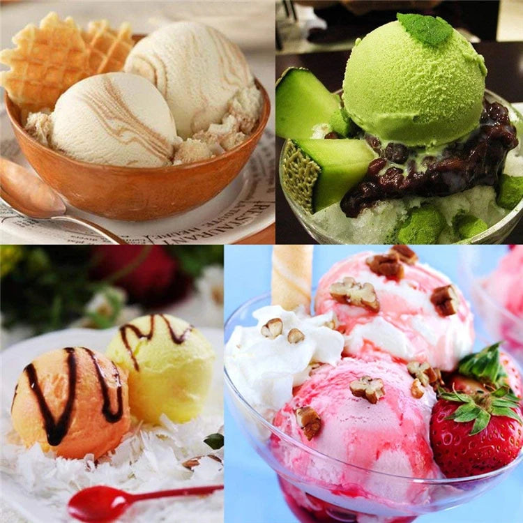 Non-Stick Anti-Freeze Stainless Steel Ice Cream Scoop – Melon Baller & Cookie Dough Scoop – Perfect for Ice Cream, Sorbet & Desserts – Available in Silver, Black & Frosted Silver Colours