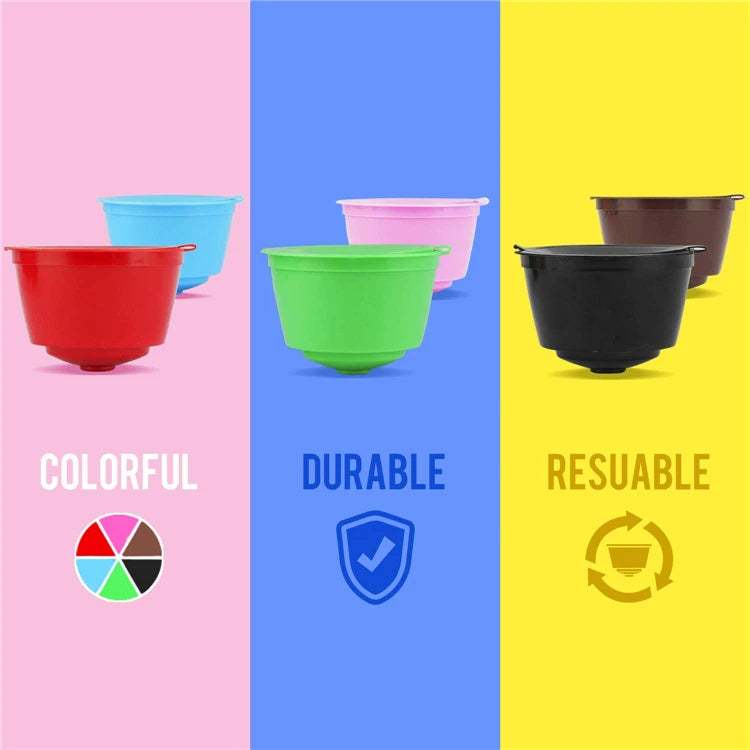 Refillable Reusable Coffee Capsules – BPA-Free Coffee Pods with Stainless Steel Filter – Great for Using Your Own Ground Coffee