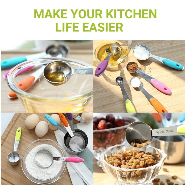 Stainless Steel Measuring Cups and Spoons Set (10 Piece)