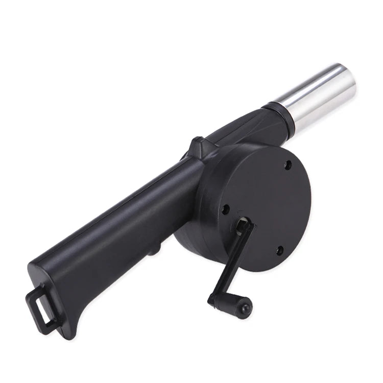 Stainless Steel Hand Crank BBQ Fan – Manual Air Blower & Fire Bellows – Ideal for Lighting Charcoal Grills, Campfires & Picnics