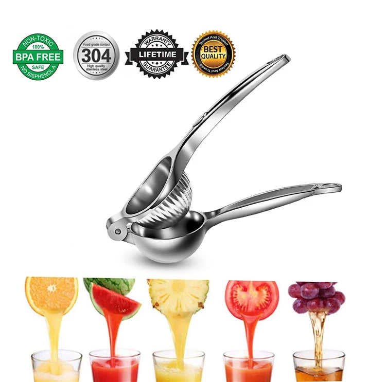 Stainless Steel Manual Lemon Squeezer with Zester – Citrus Press & Hand Juicer – Ideal for Lemons, Limes & Oranges