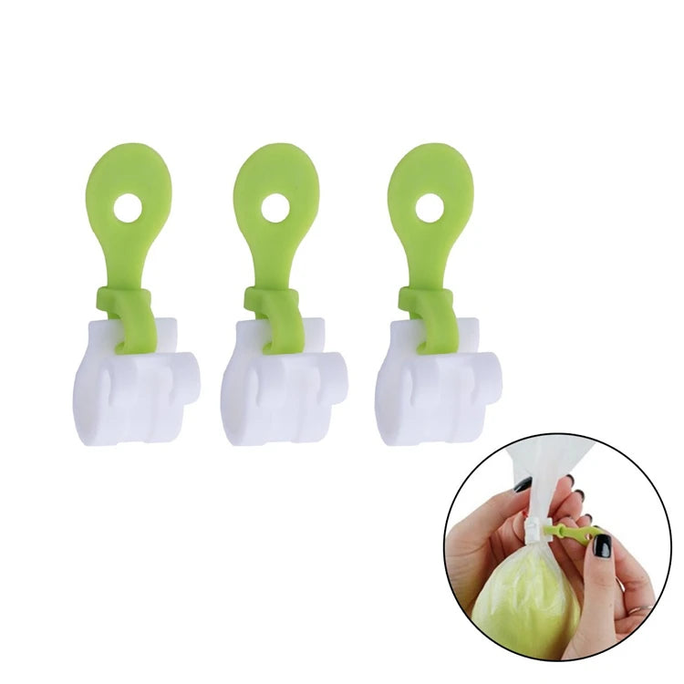 3 Piece Piping Bag Clips – Icing Bag Ties & Pastry Bag Buckles – Ideal for Mess-Free Cake Decorating & Frosting