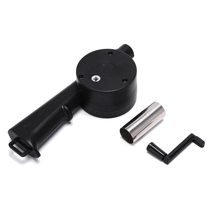 Stainless Steel Hand Crank BBQ Fan – Manual Air Blower & Fire Bellows – Ideal for Lighting Charcoal Grills, Campfires & Picnics