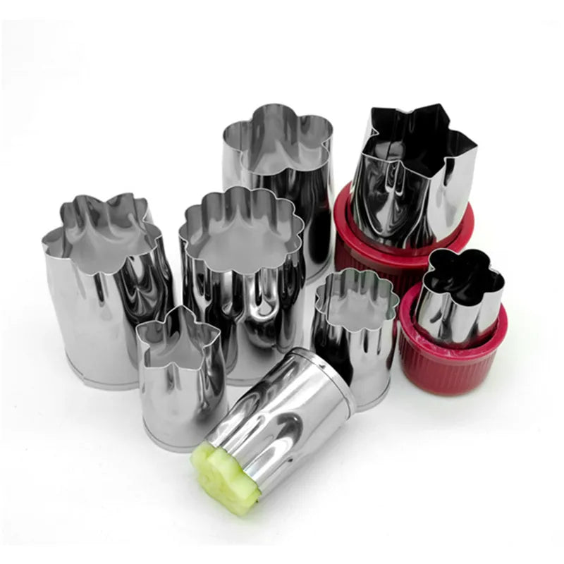Stainless Steel Vegetable & Fruit Shape Cutters – Flower Cookie Cutter Moulds – Perfect for Kids Food, Bento & Garnishes