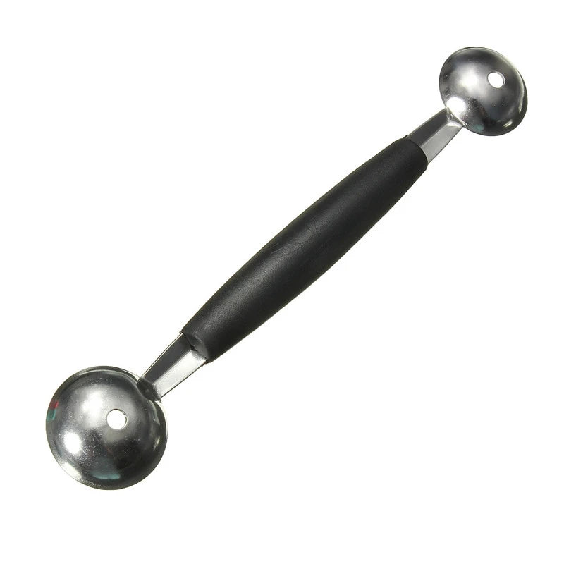 Double Ended Stainless Steel Melon Baller – Fruit & Ice Cream Ball Scoop – Best for Fruit Salads, Desserts & Garnishes