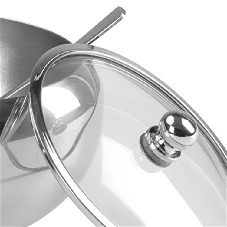 300ml Stainless Steel Sugar Bowl with Glass Lid & Spoon – Seasoning & Spice Bowl Container – Perfect for Tea, Coffee & the Dining Table