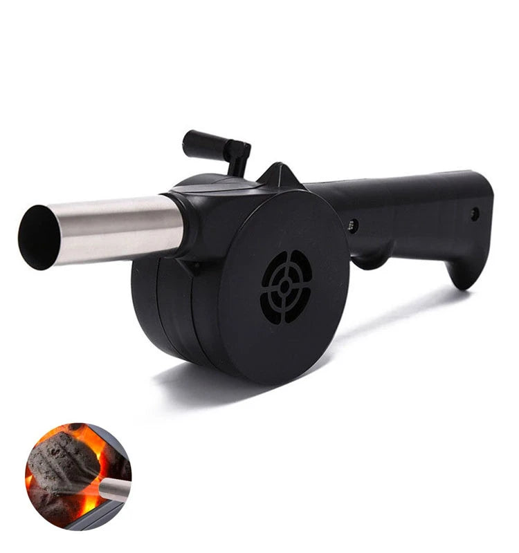 Stainless Steel Hand Crank BBQ Fan – Manual Air Blower & Fire Bellows – Ideal for Lighting Charcoal Grills, Campfires & Picnics