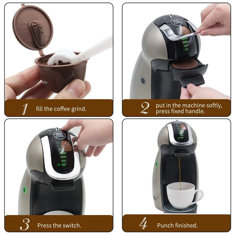Refillable Reusable Coffee Capsules – BPA-Free Coffee Pods with Stainless Steel Filter – Great for Using Your Own Ground Coffee
