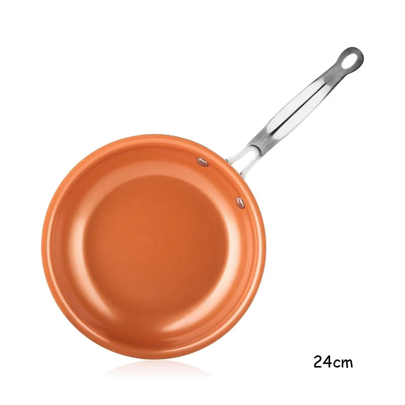 Ceramic Titanium Nonstick Aluminium Frying Pan – Copper Colour Round Egg Pan & Skillet – Best for Eggs, Omelettes, Steak & Fish – Available in 20cm, 24cm & 28cm
