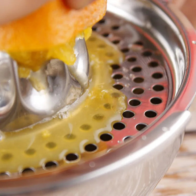 Stainless Steel Lemon Squeezer Cup with Reamer – Manual Citrus Juicer for Lemons & Oranges – Great for Fresh Juice & Cooking