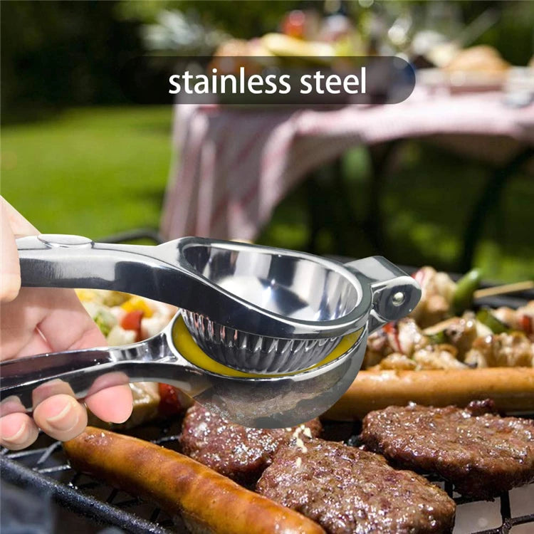 Stainless Steel Manual Lemon Squeezer with Zester – Citrus Press & Hand Juicer – Ideal for Lemons, Limes & Oranges