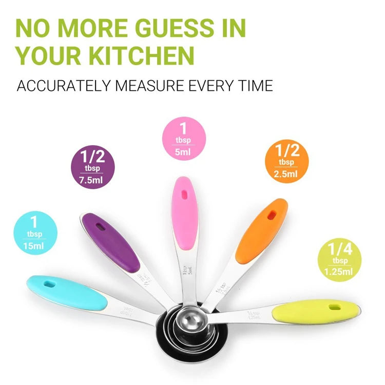Stainless Steel Measuring Cups and Spoons Set (10 Piece)