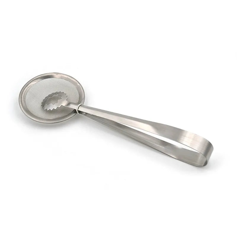 Stainless Steel Frying Oil Strainer Tong Clip – Fine Mesh Filter Spoon & Food Tongs – Best for Frying, Blanching & Serving