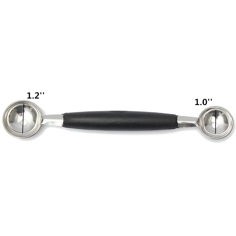 Double Ended Stainless Steel Melon Baller – Fruit & Ice Cream Ball Scoop – Best for Fruit Salads, Desserts & Garnishes