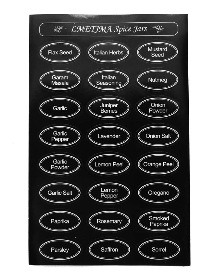 Magnetic Stainless Steel Spice Jars with Labels & Chalk Pen – Seasoning Tins & Spice Storage – Best for Fridge & Metal Boards – Available in 8 to 24 Pieces