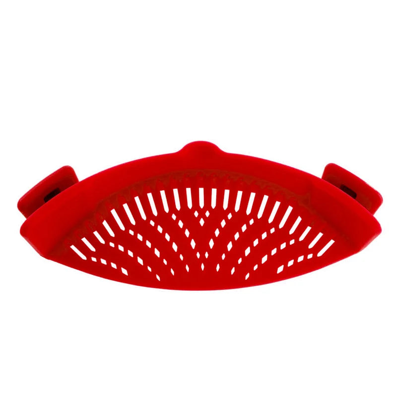 Universal Silicone Clip-On Pot Strainer – Anti-Spill Pasta Strainer for Pots & Pans – Great for Draining Pasta, Rice & Vegetables – Available in Black, Red & Green Colours